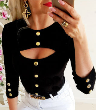 Nuelxo | Top con botones calados