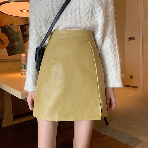 Inés | Shiny Leather Skirts Female