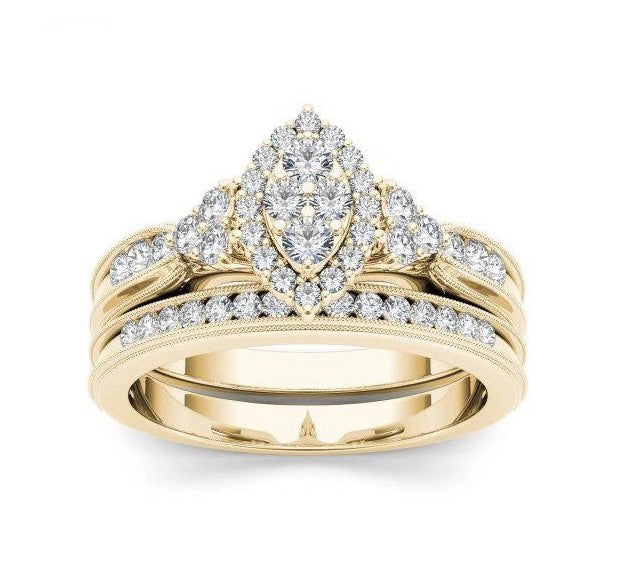 Anillo de diamantes de imitación de joyería de moda para mujer