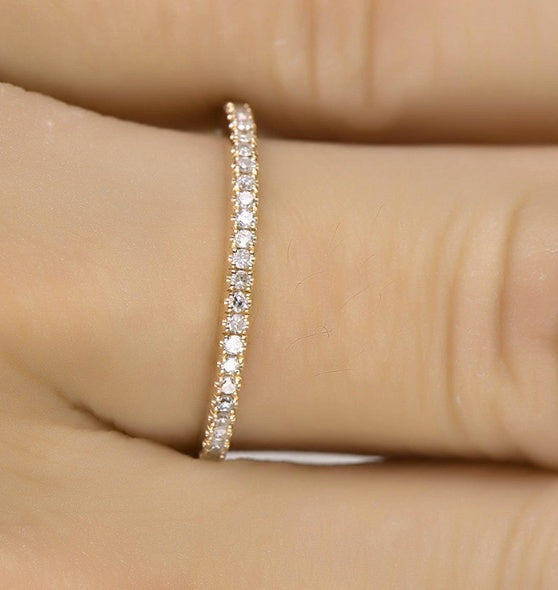 Anillo de compromiso de boda con diamantes de imitación para mujer