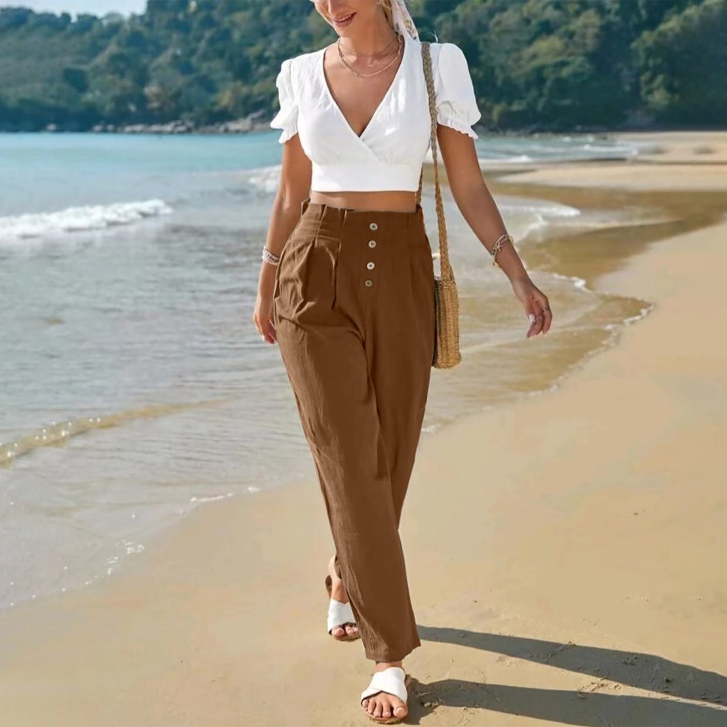 Casual High Waist Trousers For Women