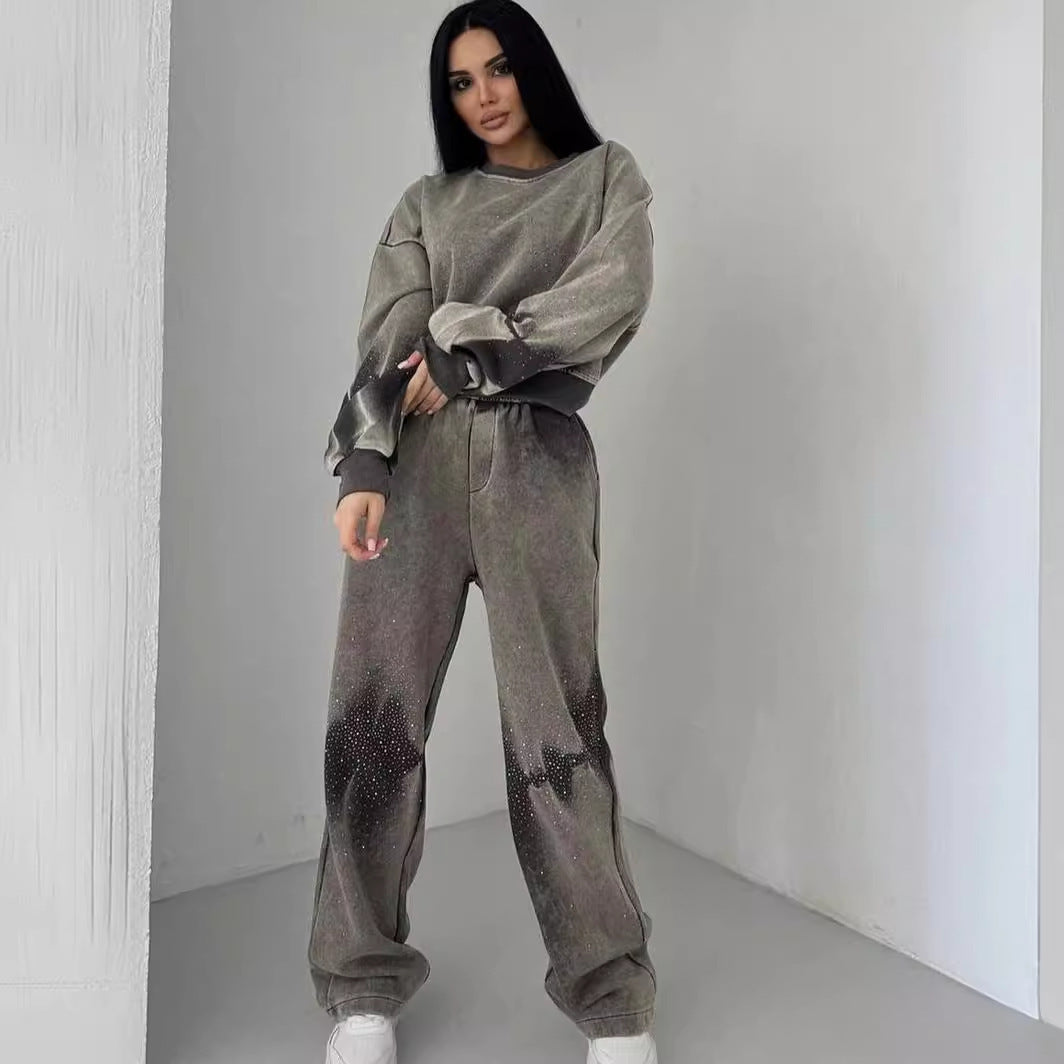 Traje de suéter y pantalón para chica sexy para mujer