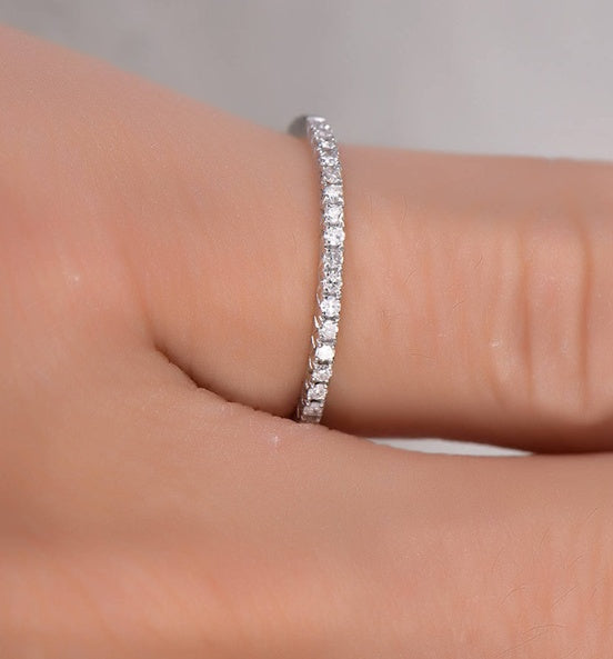 Anillo de compromiso de boda con diamantes de imitación para mujer