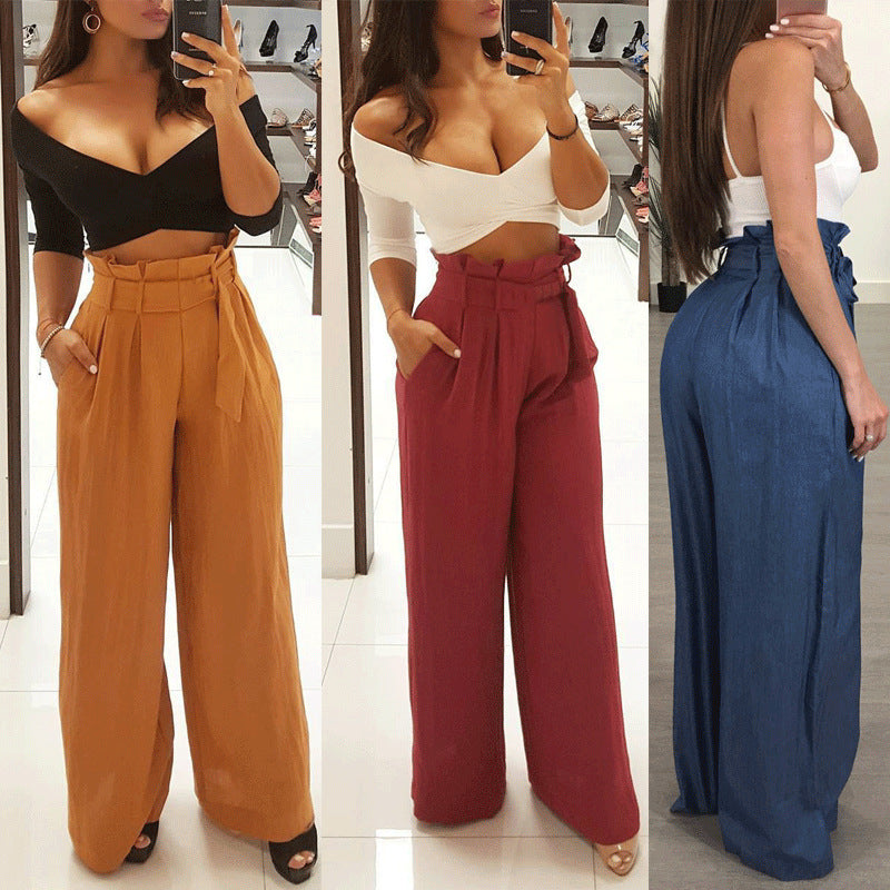 Pantalones de mujer de moda de otoño, pantalones holgados para mujer