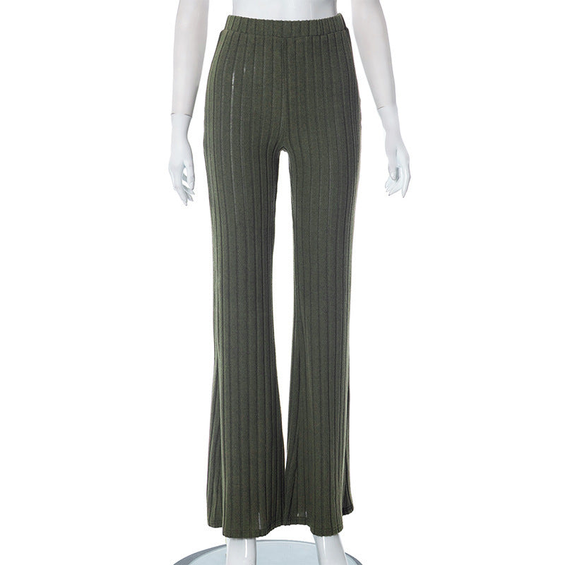 Pantalones de cintura alta de moda para mujer