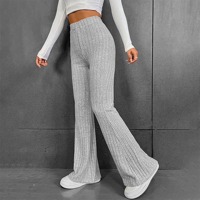 Pantalones de cintura alta de moda para mujer