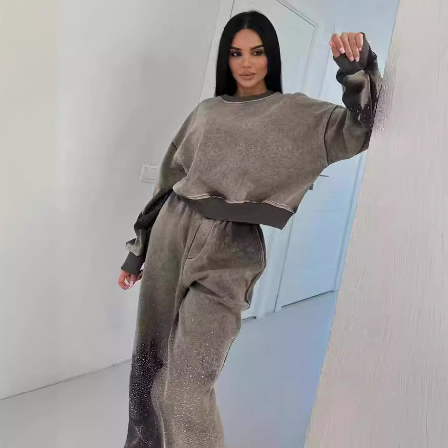 Traje de suéter y pantalón para chica sexy para mujer
