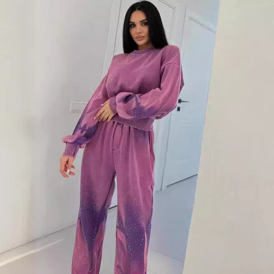 Traje de suéter y pantalón para chica sexy para mujer