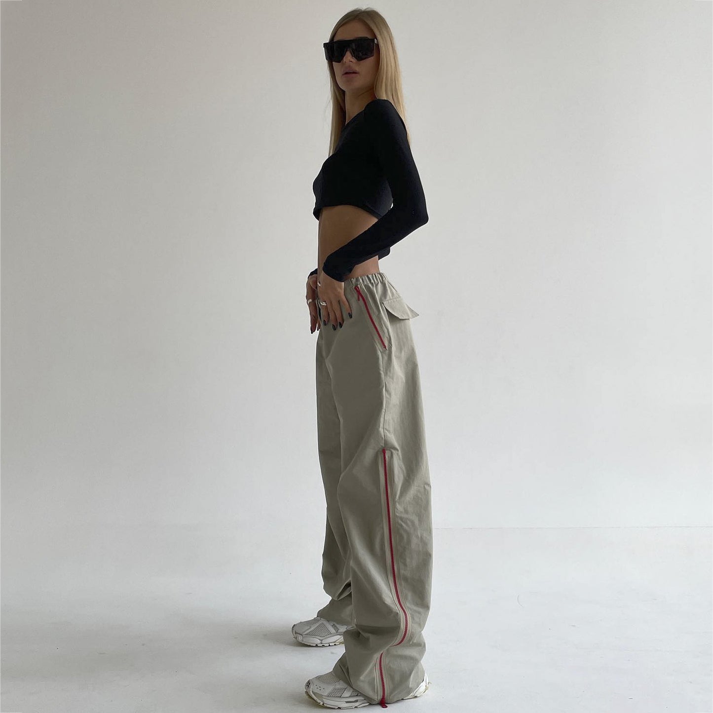 Pantalones holgados a juego para mujer
