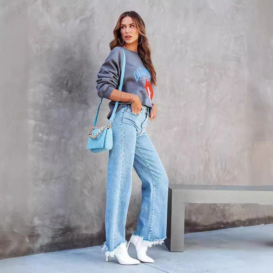 Pantalones casuales de moda con borlas para mujer
