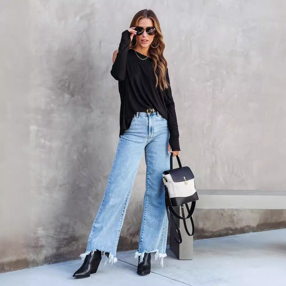 Pantalones casuales de moda con borlas para mujer