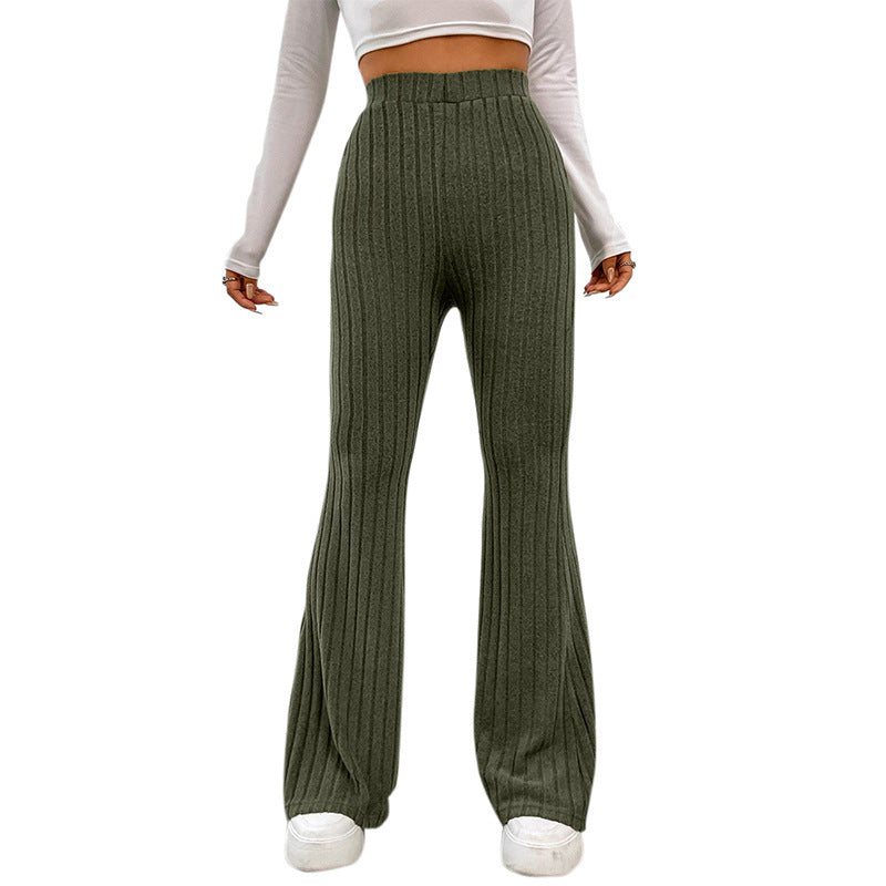 Pantalones de cintura alta de moda para mujer