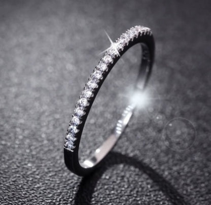 Anillo de compromiso de boda con diamantes de imitación para mujer 
