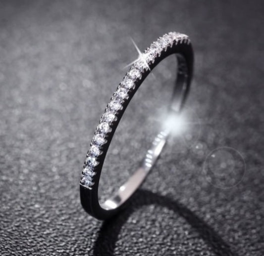 Anillo de compromiso de boda con diamantes de imitación para mujer 