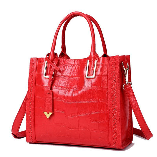 Bolso de mano tejido con estampado Bolsos de cuero para mujer