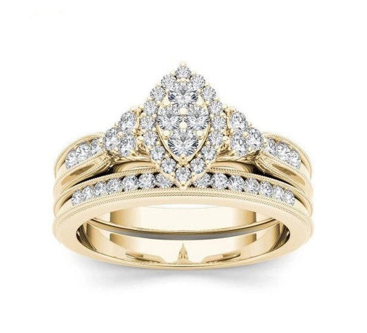 Anillo de diamantes de imitación de joyería de moda para mujer