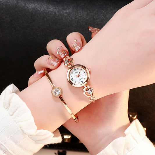 Reloj casual sencillo con diamantes de imitación para mujer