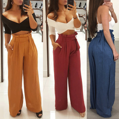 Pantalones de mujer de moda de otoño, pantalones holgados para mujer