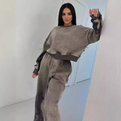 Traje de suéter y pantalón para chica sexy para mujer